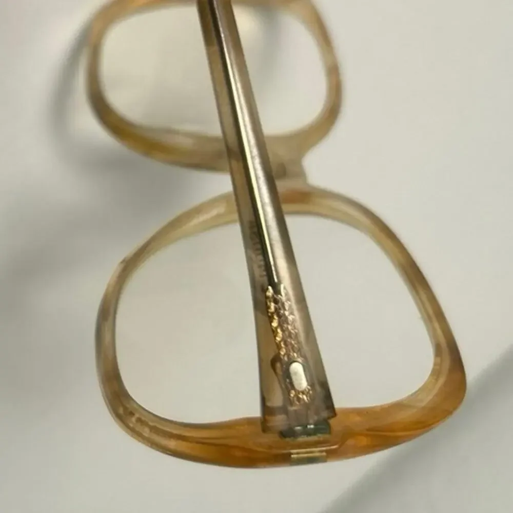 Vintage Translucent Amber Eye Glass Frames70’s-80’s, Oversized 54 17 140, USA